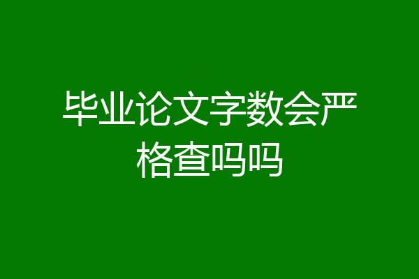 毕业论文字数会严格查吗吗