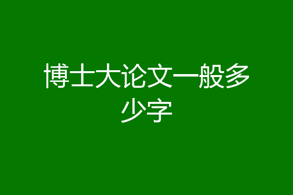 博士大论文一般多少字