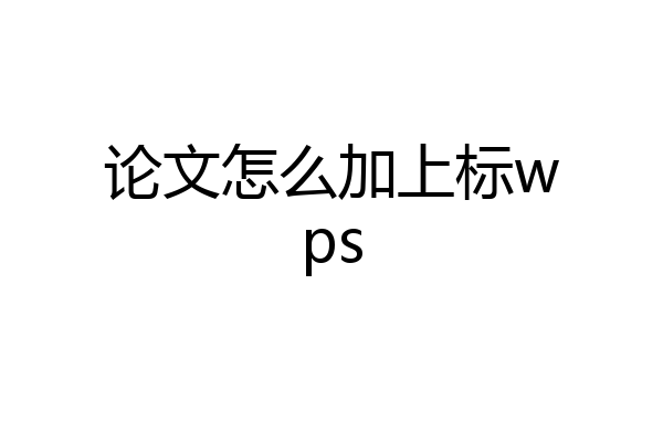 论文怎么加上标wps