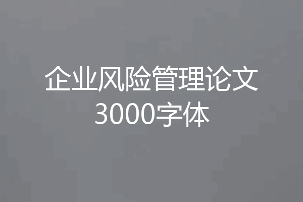 企业风险管理论文3000字体