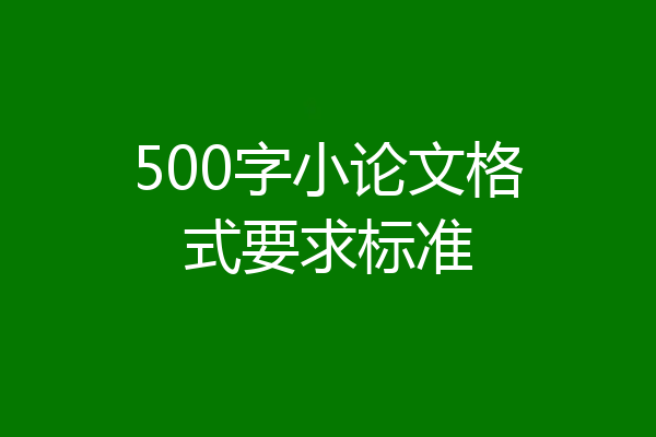 500字小论文格式要求标准