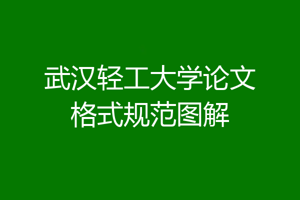武汉轻工大学论文格式规范图解