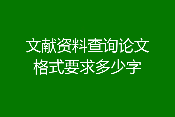 文献资料查询论文格式要求多少字