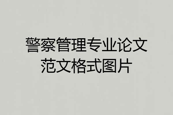 警察管理专业论文范文格式图片