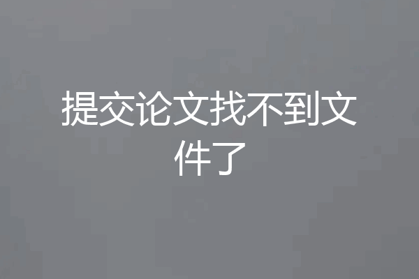 提交论文找不到文件了