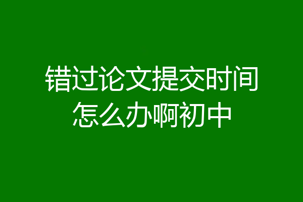 错过论文提交时间怎么办啊初中