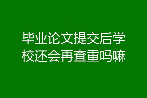 毕业论文提交后学校还会再查重吗嘛