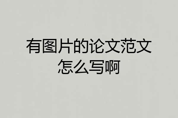 有图片的论文范文怎么写啊