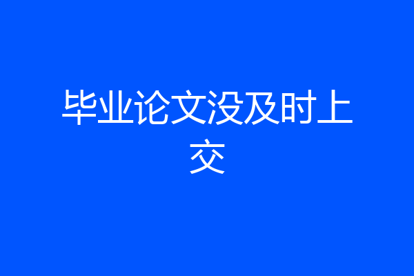 毕业论文没及时上交