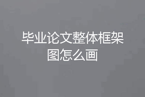 毕业论文整体框架图怎么画