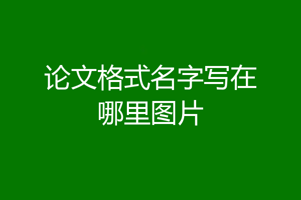 论文格式名字写在哪里图片