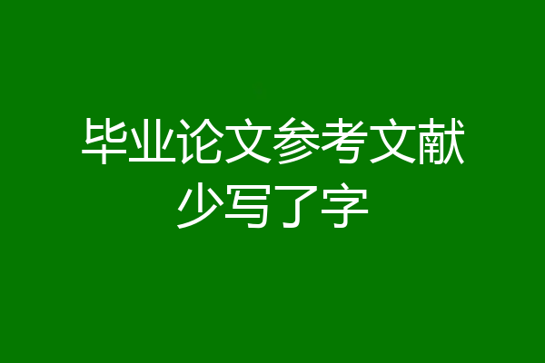 毕业论文参考文献少写了字
