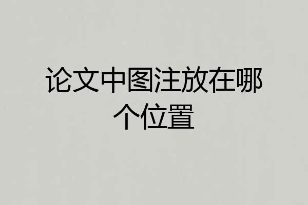 论文中图注放在哪个位置