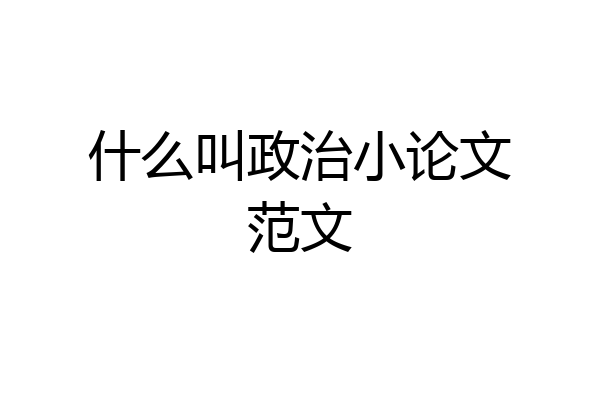 什么叫政治小论文范文