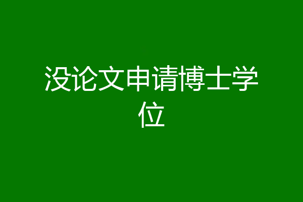 没论文申请博士学位