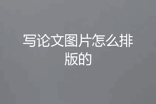 写论文图片怎么排版的