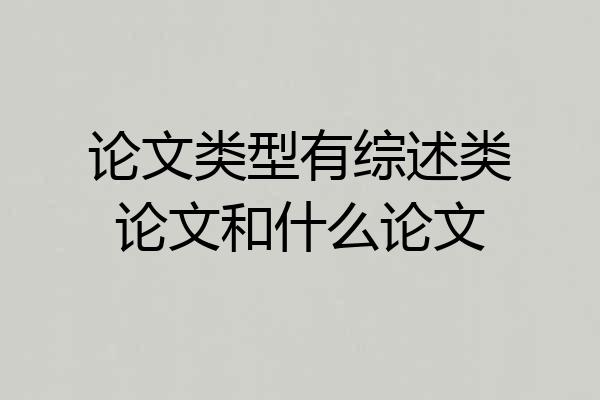 论文类型有综述类论文和什么论文