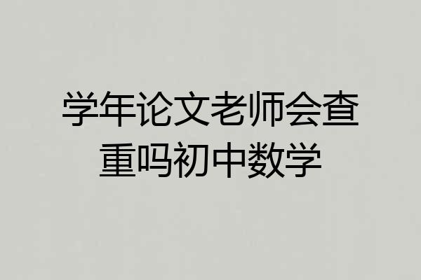 学年论文老师会查重吗初中数学