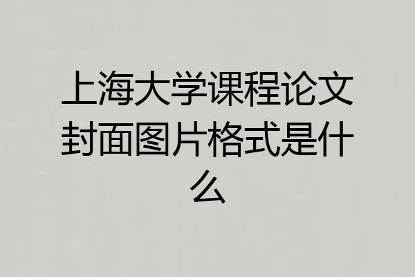 上海大学课程论文封面图片格式是什么