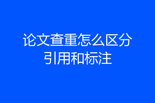 论文查重怎么区分引用和标注