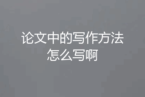 论文中的写作方法怎么写啊