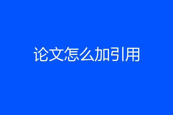 论文怎么加引用