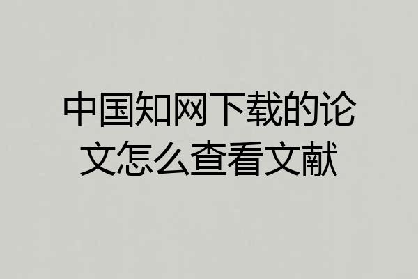中国知网下载的论文怎么查看文献