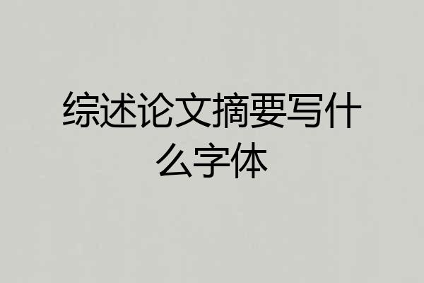 综述论文摘要写什么字体