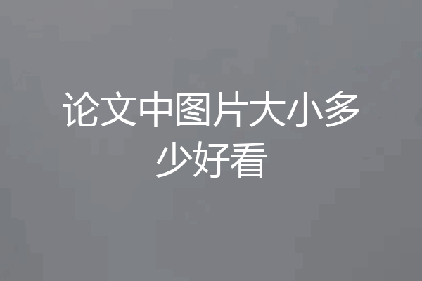论文中图片大小多少好看