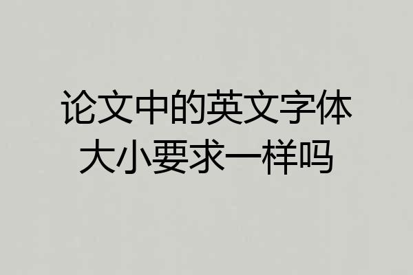论文中的英文字体大小要求一样吗