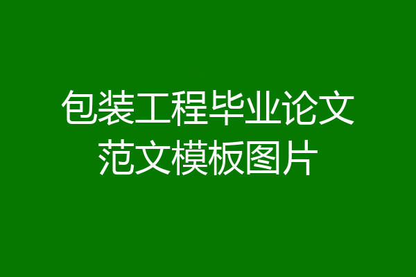 包装工程毕业论文范文模板图片