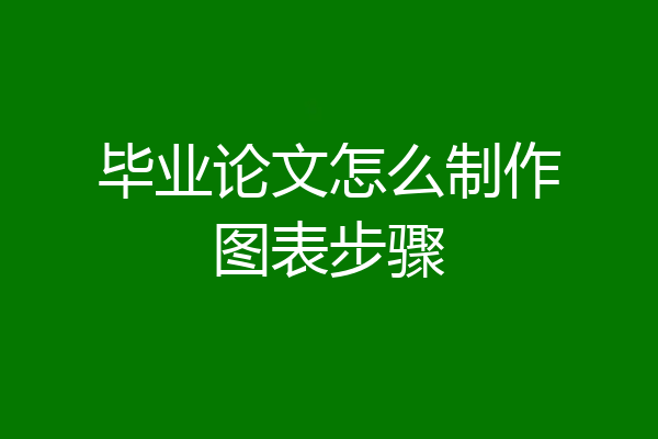 毕业论文怎么制作图表步骤