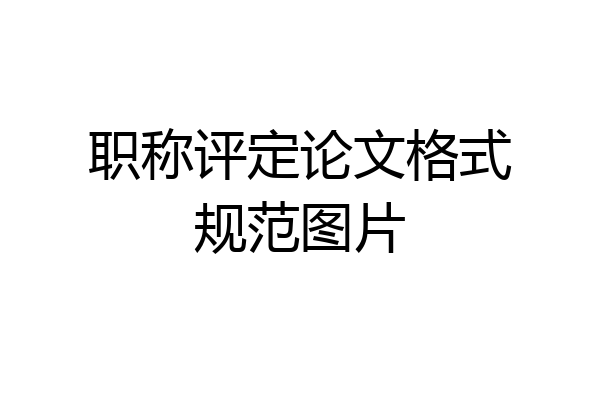 职称评定论文格式规范图片