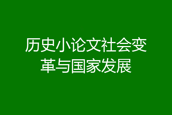历史小论文社会变革与国家发展