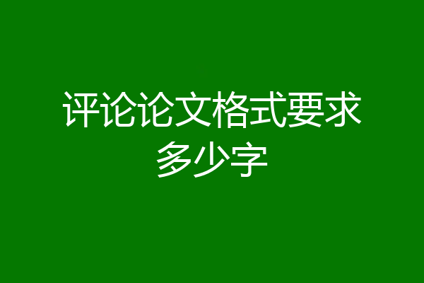 评论论文格式要求多少字