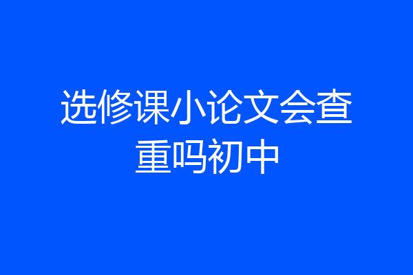 选修课小论文会查重吗初中