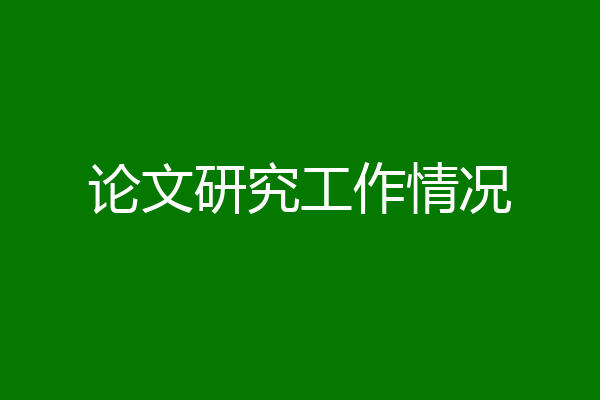 论文研究工作情况