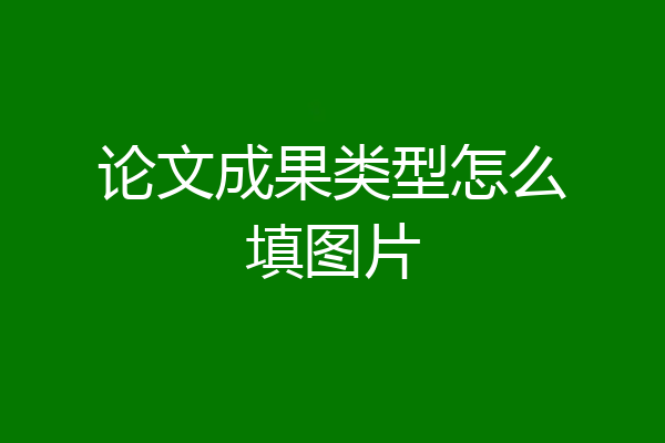 论文成果类型怎么填图片