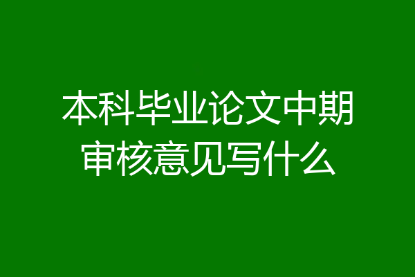 本科毕业论文中期审核意见写什么