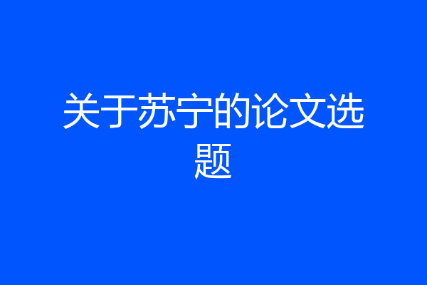 关于苏宁的论文选题
