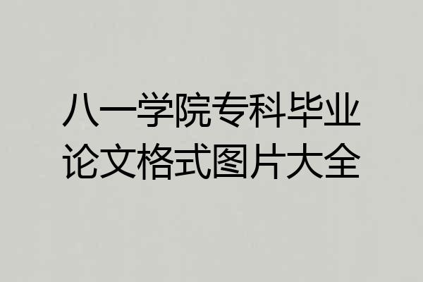 八一学院专科毕业论文格式图片大全