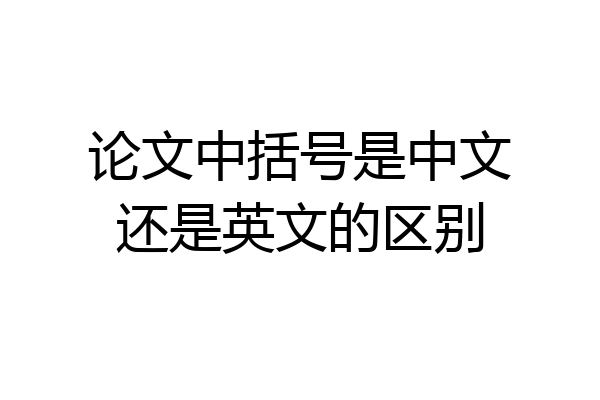 论文中括号是中文还是英文的区别