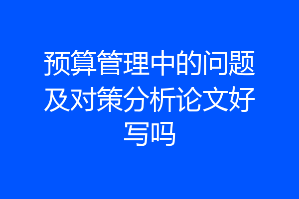 预算管理中的问题及对策分析论文好写吗