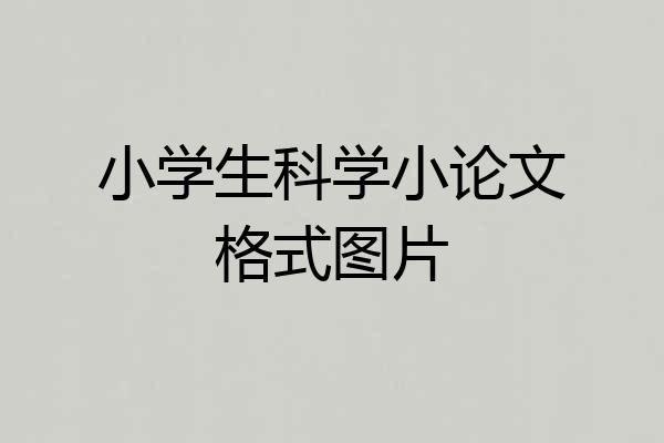 小学生科学小论文格式图片