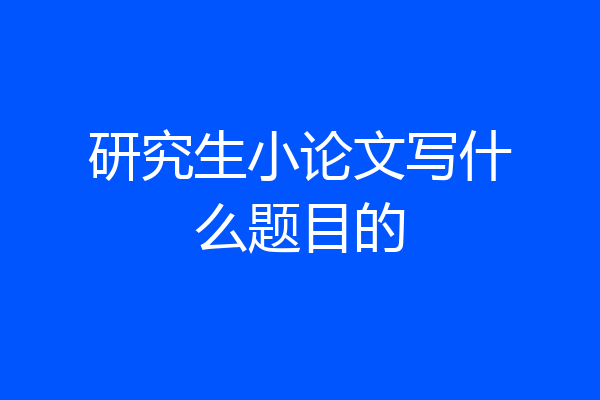研究生小论文写什么题目的
