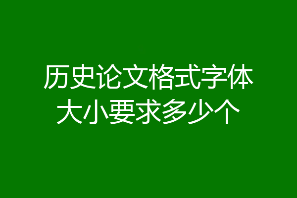 历史论文格式字体大小要求多少个