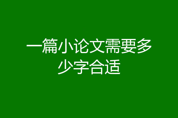 一篇小论文需要多少字合适