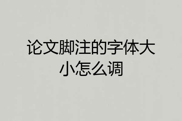 论文脚注的字体大小怎么调