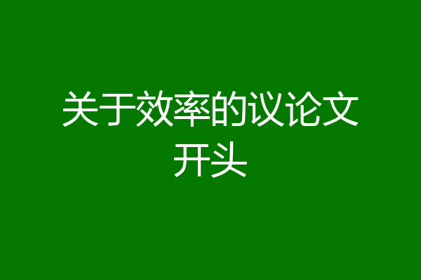关于效率的议论文开头