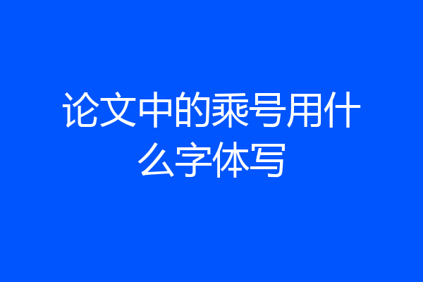 论文中的乘号用什么字体写